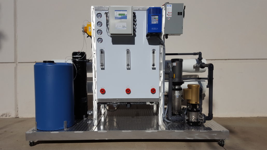 large commercial reverse osmosis water filtration system display